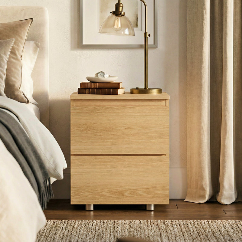 Chirokitia 15.7'' W Particle Board / Chipboard Nightstand, Natural