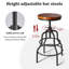 Tabouret de bar rétro Vintage industriel - Tabouret de bar pivotant rustique - Tabouret rond en métal et en bois
