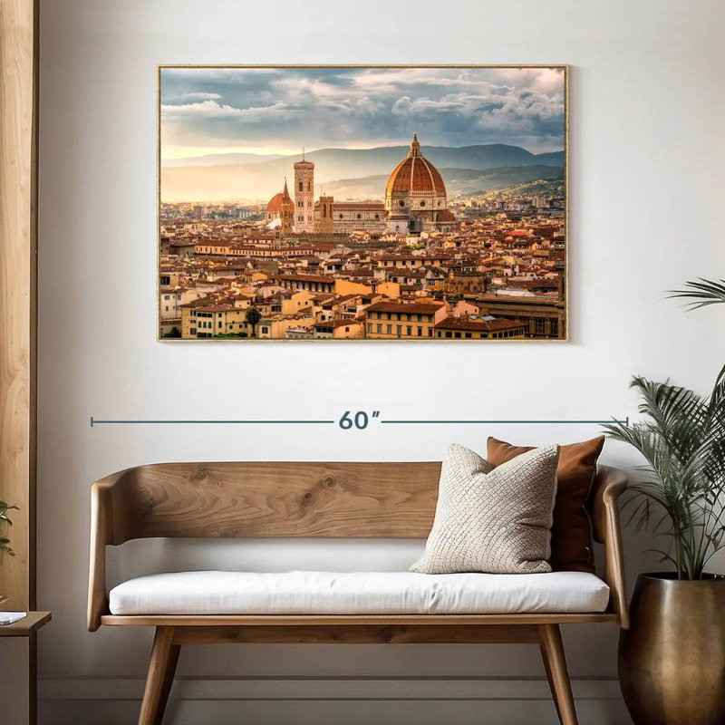 Cathédrale Santa Maria Novella, Cadre flottant en bois naturel, 46 po x 31 po