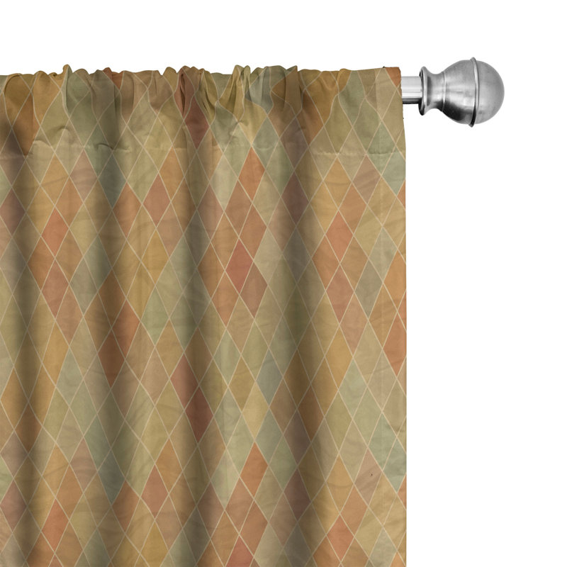 Geometric Semi-Sheer Rod Pocket Sliding Panel, 28" x 63"