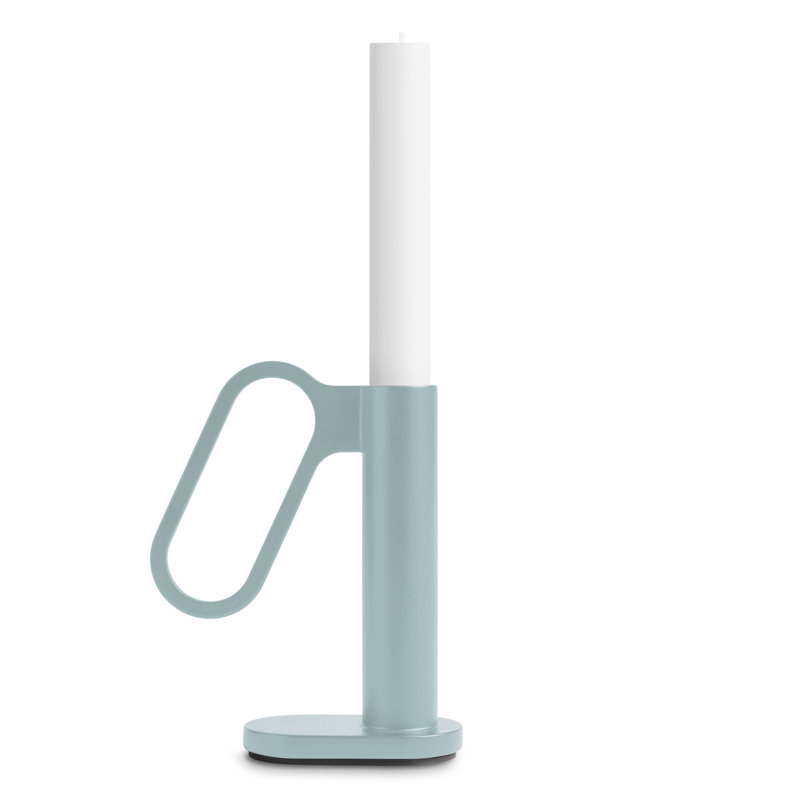 Who Goes There? Candlestick, Putty, 5" H x 4" W 