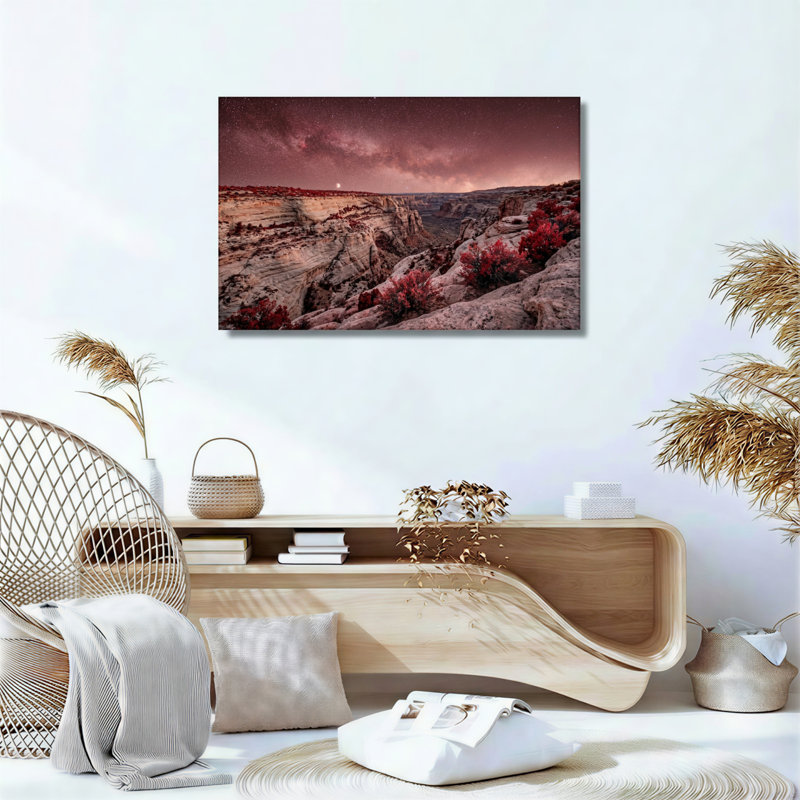 Ensemble de 1 tableau sur toile « Nuit dans le désert », H 32 po x l 48 po, Toile tendue