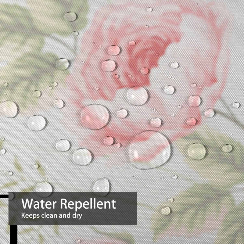 Rideau de douche imperméable à motif floral avec 12 crochets, L 72 po x l 84 po