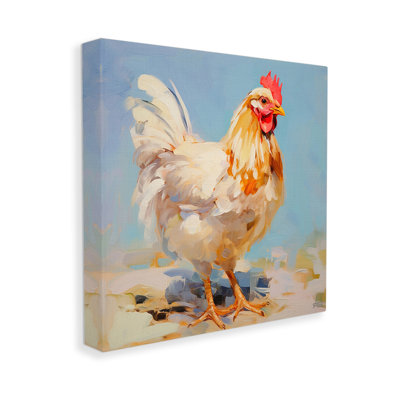 Art abstrait sur toile Portrait de poule abstraite par RB