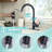 Modern High Arc Single Handle Pull-down Sprayer Kitchen Faucet With Deckplate And Supply Lines In Matte Black-124911430