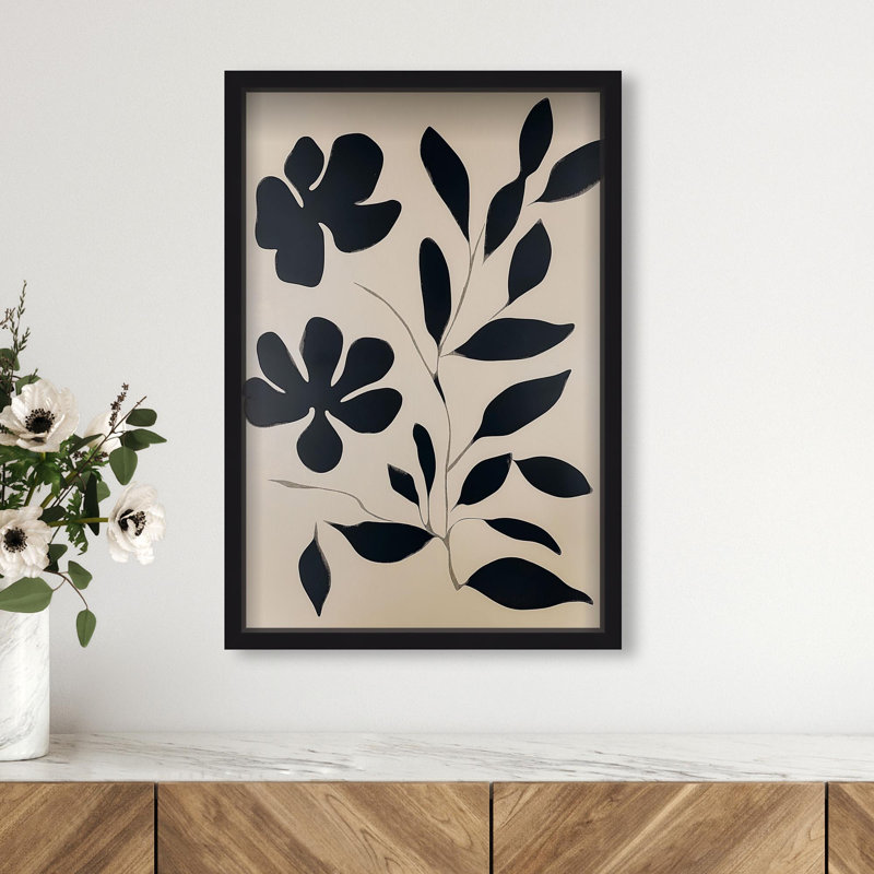 Oliver Gal Shrouded Bloom II Floral and Botanical - Luxury Shadowbox Framed Wall Art, Black, 25" H x 17" W