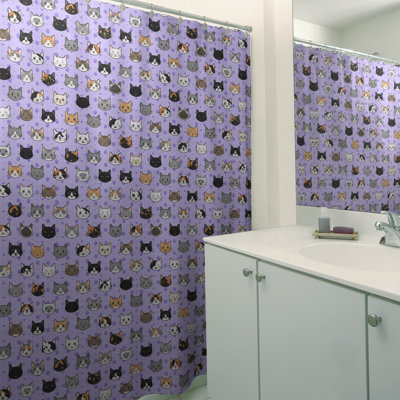 Rideau de douche simple Kitty Cat