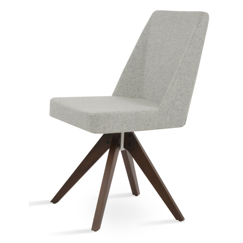 Chaise d'appoint rembourrée Prisma, Argent argent, Laine argentée