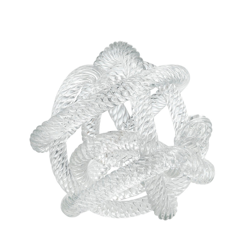 Sculpture d'accessoire de bureau en corde de verre Dominico, H 5,91 po x l 5,91 po x P 5,91 po