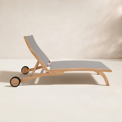 Marfried 29" Teak Patio Chaise Lounge