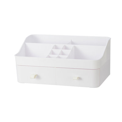 storage boxes Makeup Organizer For Vanity, Large Capacity Desk Organizer With Drawers For Cosmetics, Lipsticks, Jewelry, Nail Care, Ideal For Bedroom And Bathroom Countertops