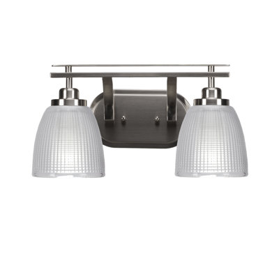 Barre d'éclairage de salle de bain 2 lumières Alirra avec verre de 6 po