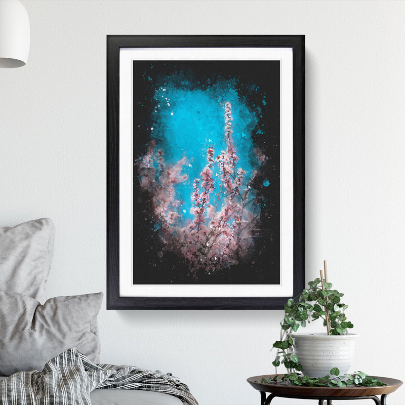 Petals of Pink Cherry Blossom Tree - Picture Frame Graphic Art Print, 45cm H x 33cm W x 2cm D, Black Framed