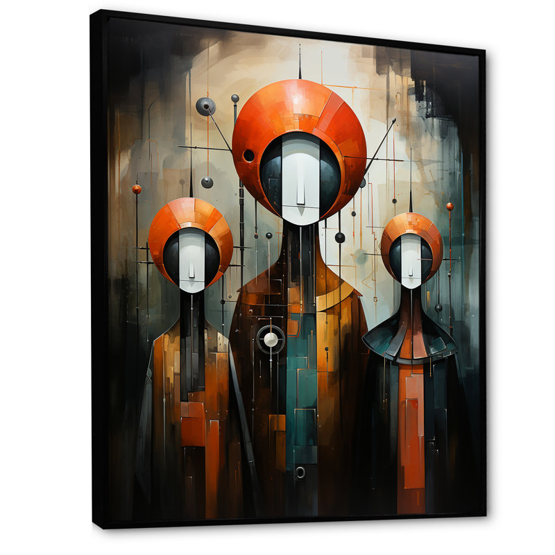 «Folk Religion Spirit Guardians Mask», impressions d'art mural, Cadre flottant noir, H 32 po x l 16 po x P 1 po