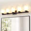 Éclairage pour salle de bain 41 lumières 41 po en bronze huilé avec abat-jour en verre givré blanc laiteux, luminaire pour salle de bain sur miroir-131234226-131234229