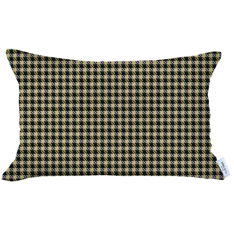 Reversible Pillow Insert, Yellow Houndstooth