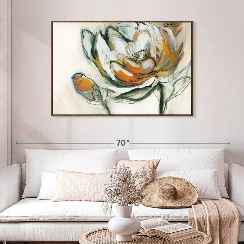 Bloomed, 46" X 31", Floating Frame Walnut