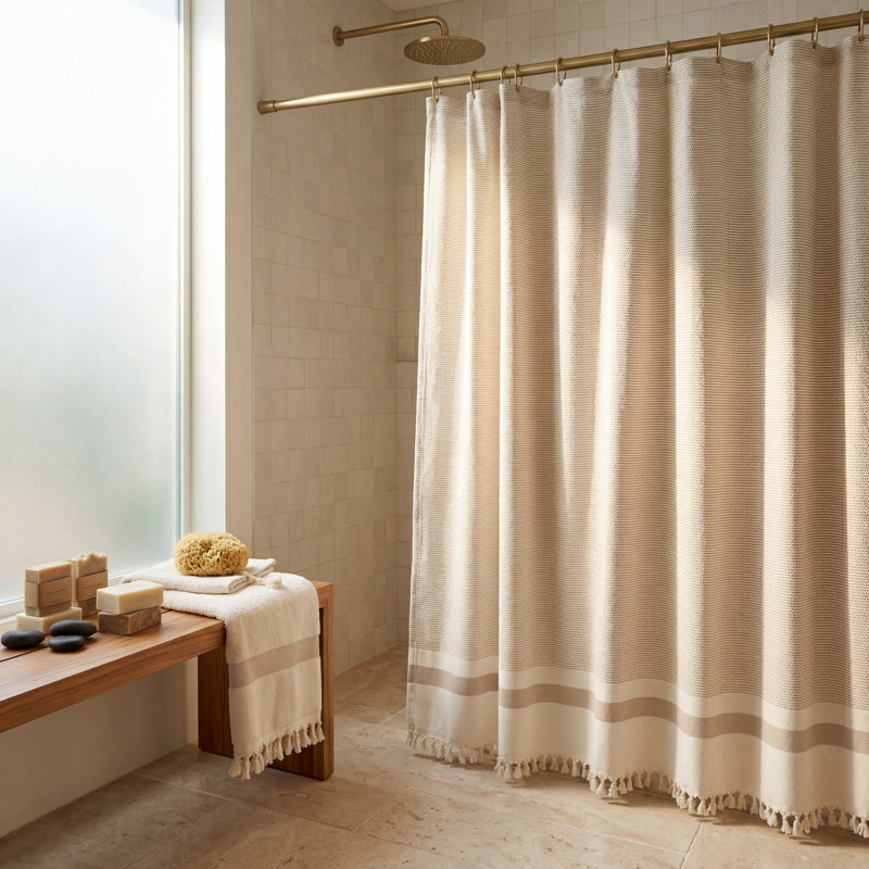 Rideau de douche Pixel, Sand - 72" x 72"