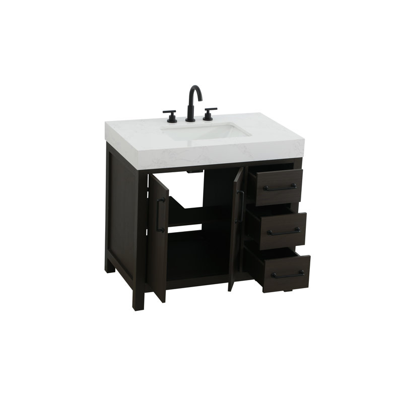 36 inch Single Bathroom Vanity_Traditional_VF60636, Mocha Brown