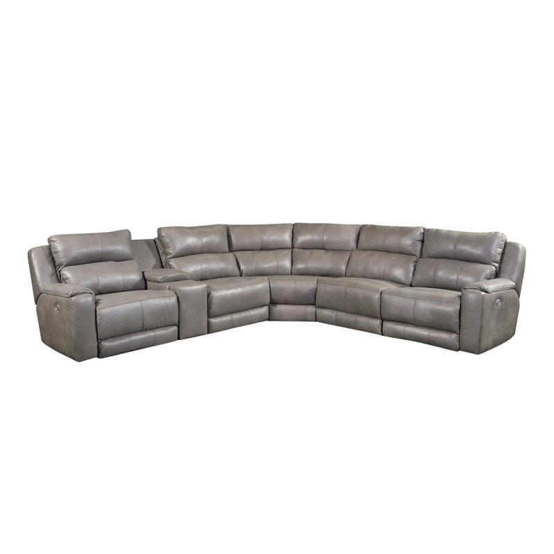 Canapé modulaire en cuir inclinable Dazzle, Galet Fresca