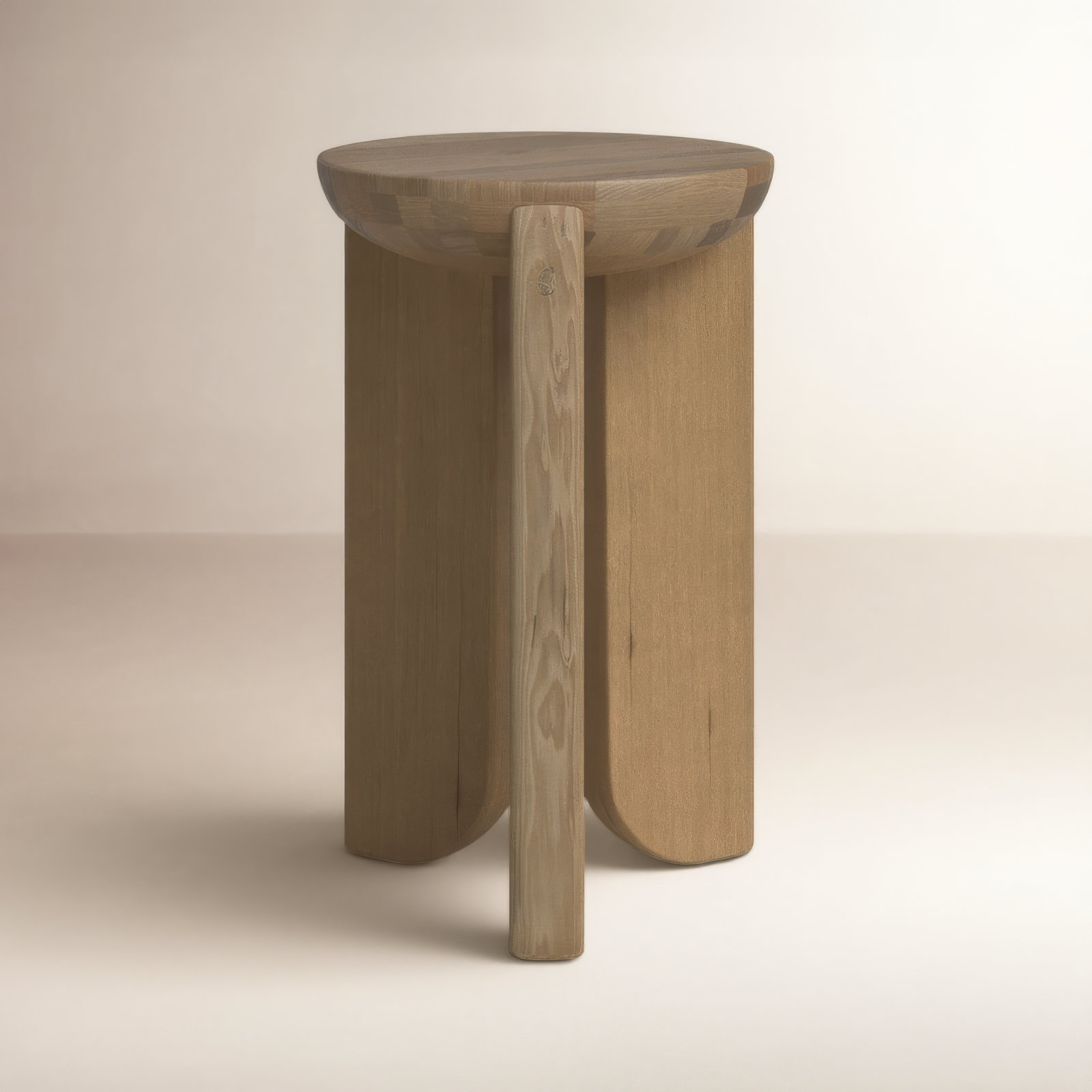 Satine Solid Wood End Table, Natural Oil Finish