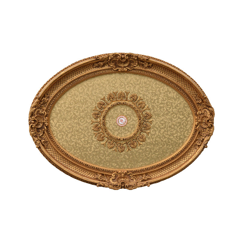 Oval Chandelier Ceiling Medallion, Golden