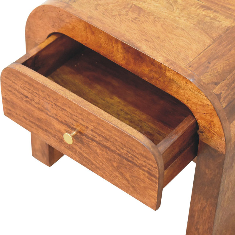 Aviance 18'' W Solid Wood Nightstand, Brown