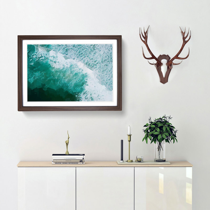 Patterns of the Ocean in Brazil - Picture Frame Graphic Art Print, Walnut Framed, 62cm H x 87cm W x 2cm D