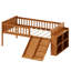 Bed Frame With Storage Shelf, Wooden Bed With Slide And Ladder, Guardrail-376879389