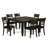 7 Piece Kitchen Table & Chairs Set Consist of a Square Dining Room Table with Butterfly Leaf and 6 Solid Wood Seat Chairs, Cappuccino-226963812