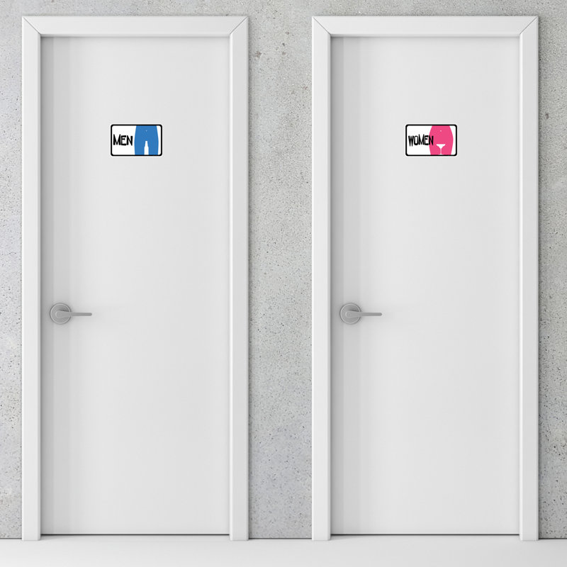 Funny Beer and Cocktail Men and Women Restroom Signs Set