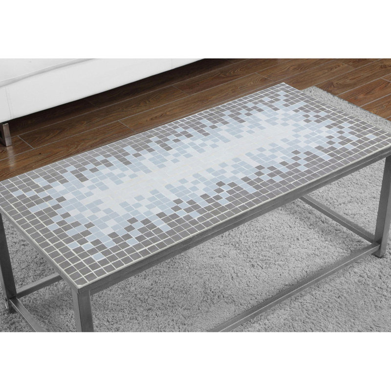 Table basse, table d'appoint à carreaux, Gris