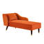 Chaise longue tendance en orange - Structure en bois massif en velours