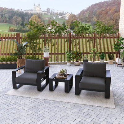 Aidenmatthew 2 - Person Patio Conversation Sets with Cushions