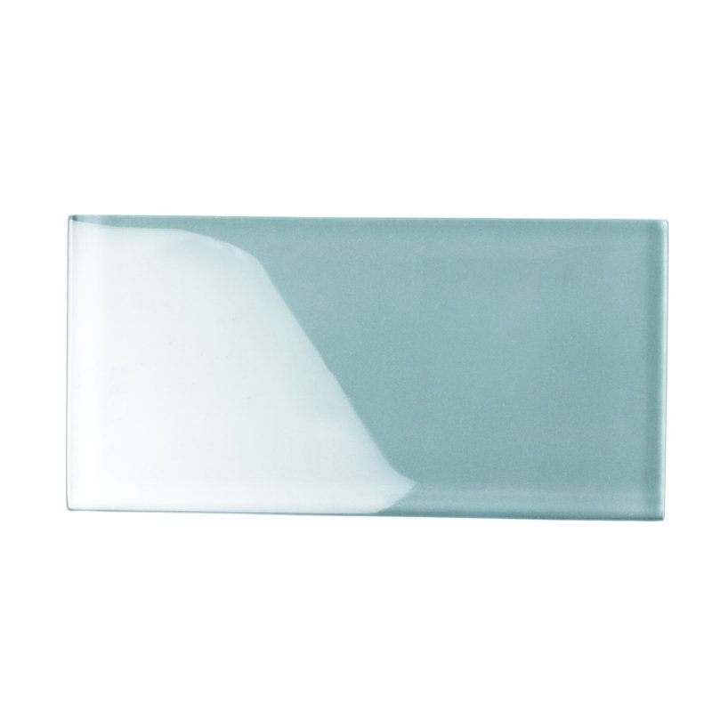 3"X 6" Polished Glass Subway Tile, Gray