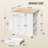 Kitchen Island Kitchen Island Cart with Drop Leaf, Power Outlets and Towel Rack-1978798650