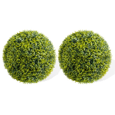 Paquet de 2 balles de topiaire artificielle en bois de buis 21,6 po