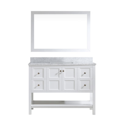 48 In. W X 22 In. D X 35.4 In. H Bath Vanity in with Mirror