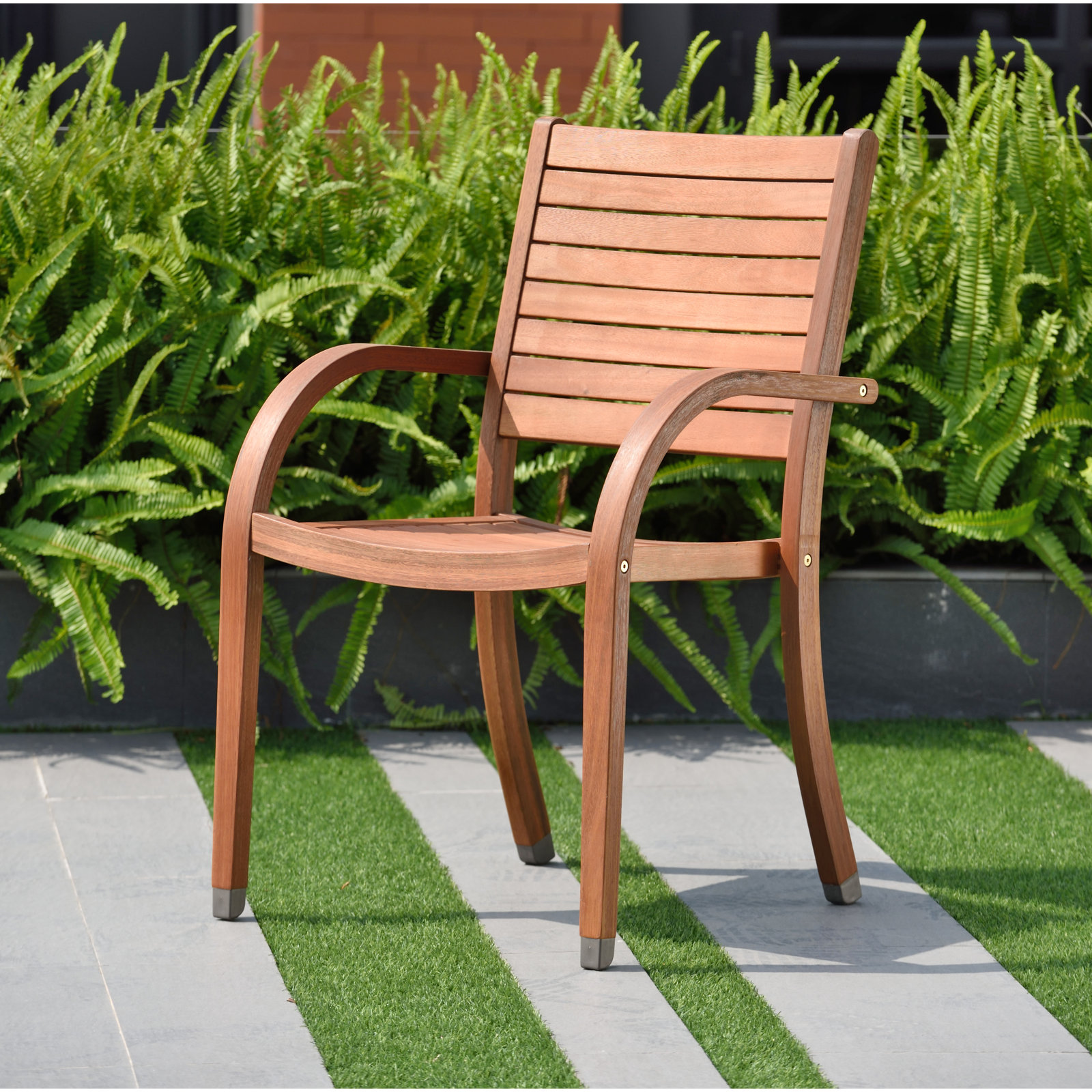 Alyisa 118" Eucalyptus Patio Dining Set, Dark Eucalyptus
