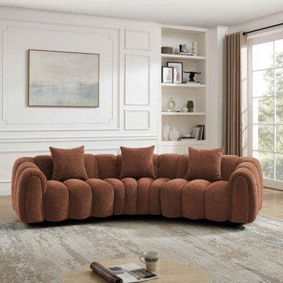 Ollis Minimore Modern Style 126.77" W Modular Curved Shape Type3 4s Sofa