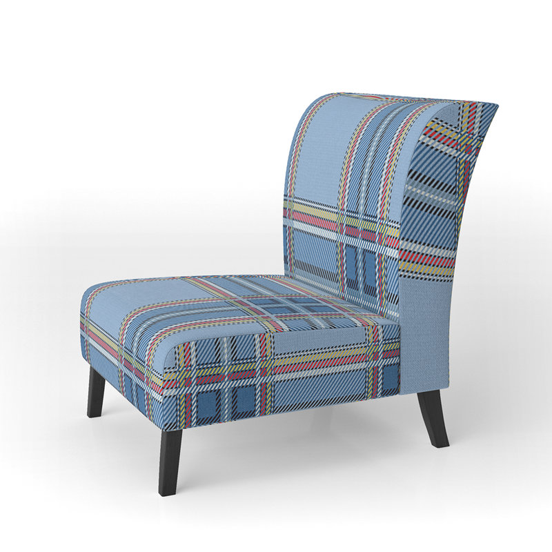 Fauteuil de chambre bleu à carreaux - Tartan