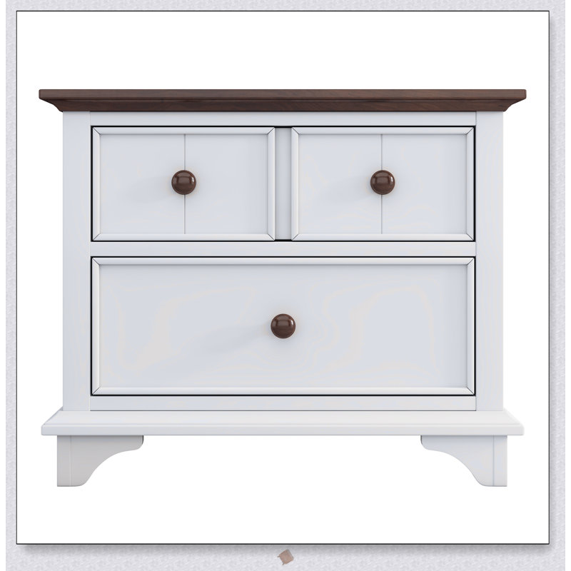 Durable Wooden Captain Two-Drawer Nightstand with Stylish Design for Bedroom and Living Room Use