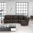 Culbreth 5-Piece Modern Fancy Faux Leather Power And Manual Reclining Sectional With Wide Back And Console
