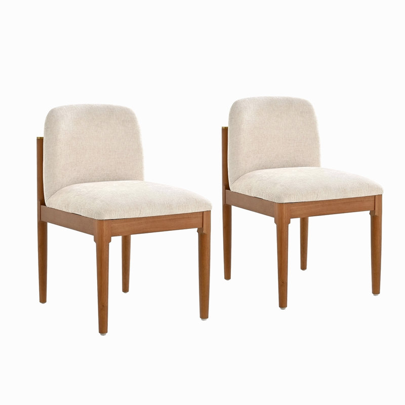 Modern Dining Chair,Kitchen Chair With Woven Rope Backrest And Solid Wood Legs, Dining Chairs For Home Bar/Restaurant And Dining Room,Set Of 2