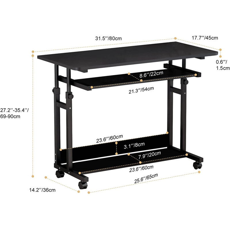 Adjustable Computer Desk, Black