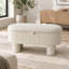Pouf moderne en velours côtelé avec compartiment de rangement et pieds cylindriques pour salon, chambre et entrée