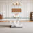 5-Piece Glass Dining Table Set, 70" Rectangular Tempered Glass Table with OC-Shaped Base and 4 Tufted Velvet Dining Chairs, Elegant Modern Style-358233161-358201268-358201270