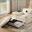 Canapé simple de 38 po avec repose-pieds de rangement, support de téléphone réglable, chargeur USB et accoudoirs en forme d'oreiller, chaise longue à siège large-163841120