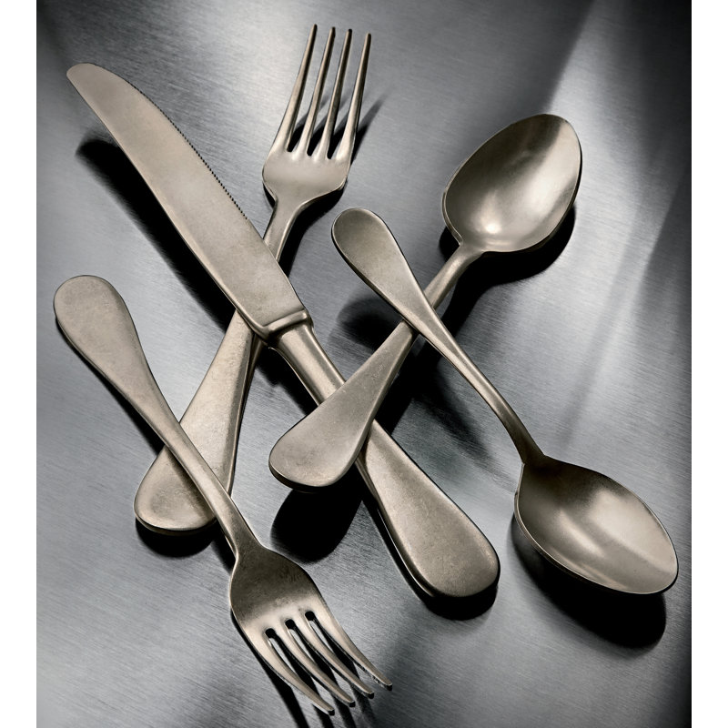 Vintage 20 - Piece Stainless Steel Flatware Set - Service for 4, Champagne