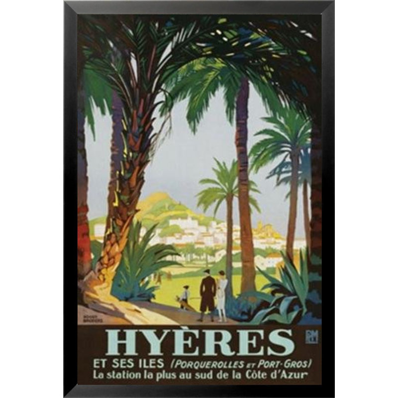 «Hyeres Golf», affiche vintage encadrée, H 36 po x l 24 po x P 1 po